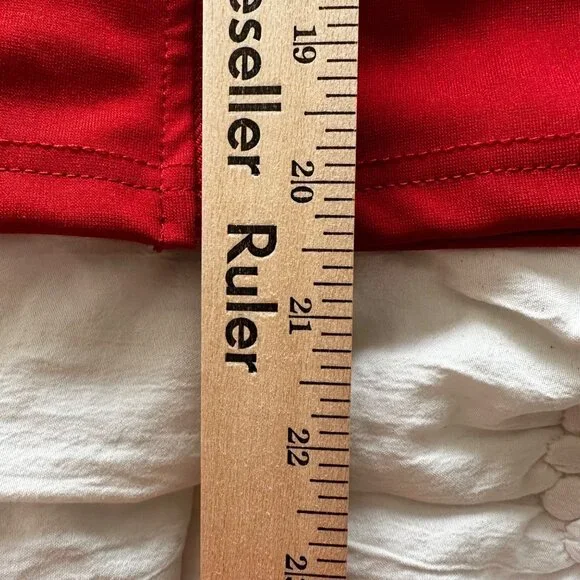 Vivid Women's Red Fringe Western Long Sleeve Top Size L Sheer Bodice and Sleeves - Picture 6 of 8